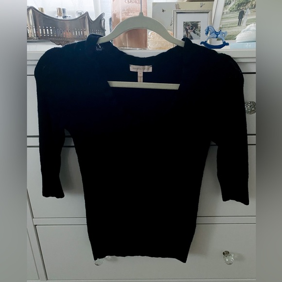 Rebecca Taylor Black Scoop Neck Sweater XS - Picture 2 of 2
